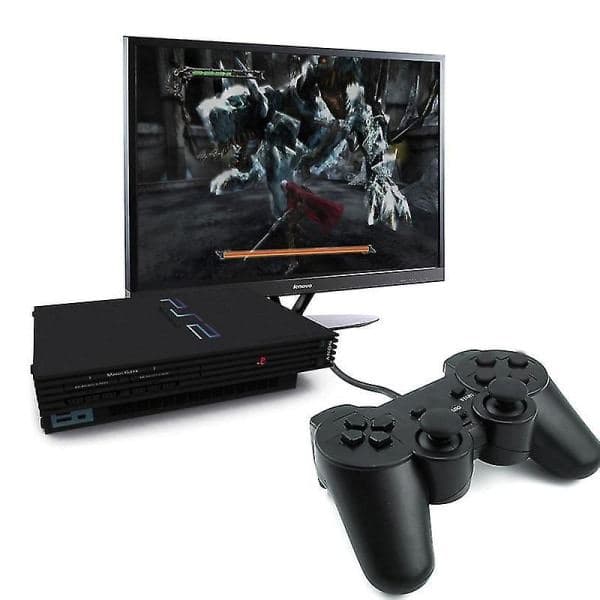 Svart PS2-kontroll för Sony Playstation 2 SQBB