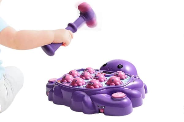 Slå en blekksprut-spill med lys og lyder for jenter og gutter - Lilla One Size