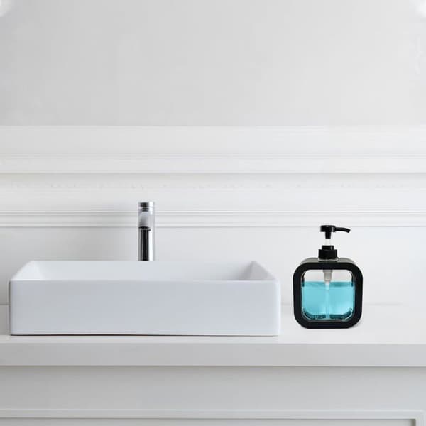 2 tomme 300 ml sorte sæbe-/væskedispensere - genopfyldelig pumpe til køkken/badeværelse, minimalistisk design