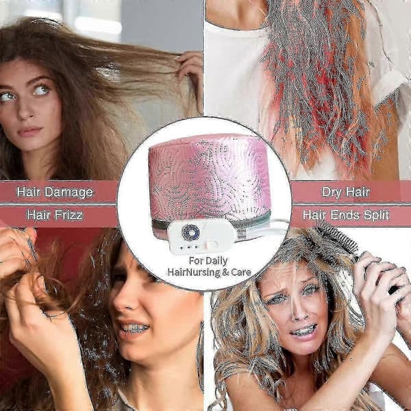 Hårbehandling Damphette, Varmehette Med 3 Modus Temperaturkontrollterapi Og Termisk Spa Hårstyling Damphette (blå)