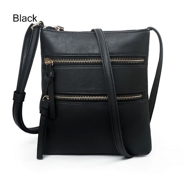 Dame crossbody taske med lynlås SORT Sort Sort-tfrf Sort Black