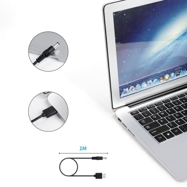 Universal 5V til strøm USB til DC 5.5x2.1mm 3.5mm 4.0mm 4.8mm 6.4mm adapter til opladningsledning Velegnet til vej