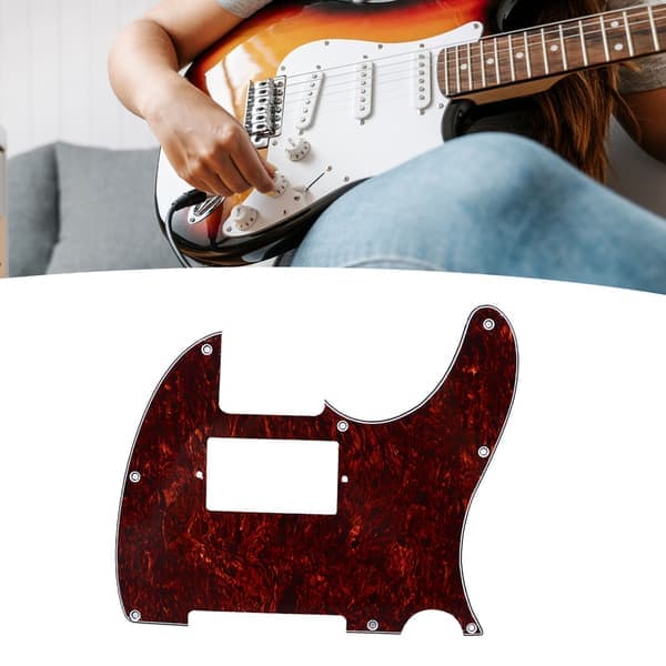 Gitarrplektrumskydd PVC Anti Scratch Dekorativ Brusreducerande Gitarrskyddsplatta för Fender Telecaster Röd