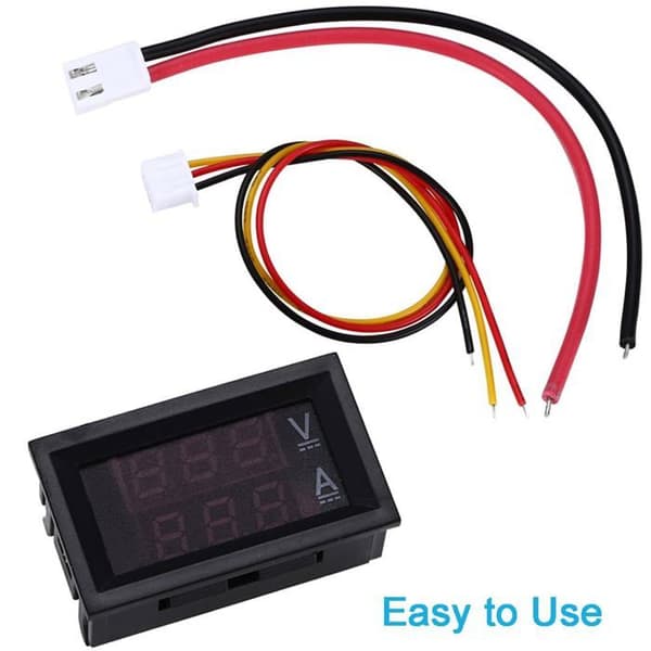 2 digitale voltmeter-amperemeter DC 100V 10A rød blå LED-display spændingsstrømstester til batterier