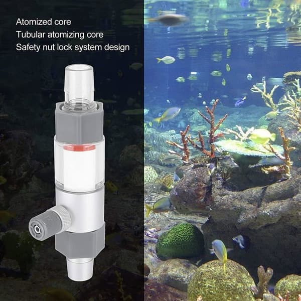 CO2-forstøver for akvarium, ekstern CO2-diffusor for akvarium, akvarietilbehør (M1 12/16 mm)