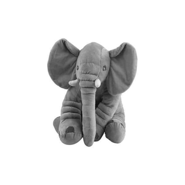 Pude - Elefant - 60cm - Blødt Plys - PP Bomuld - Enkelt Design