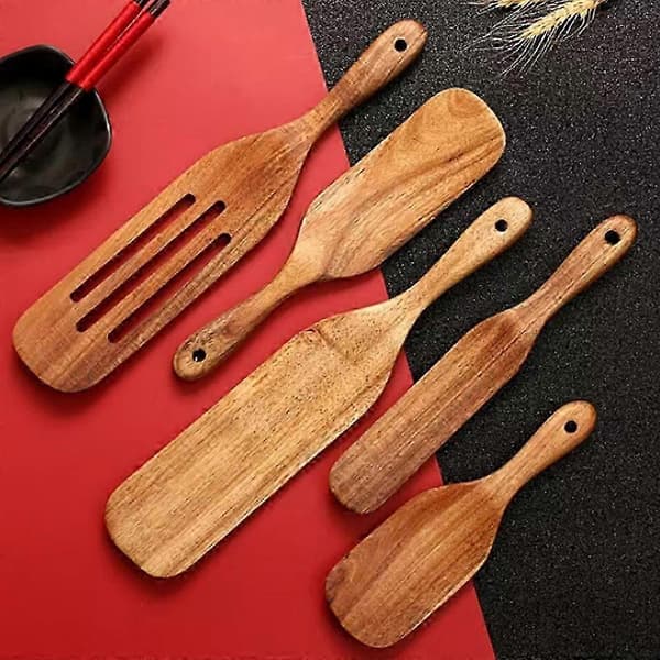 Träspatelset, Teak Spurtles Köksredskap för matlagning, Träset om 5 present
