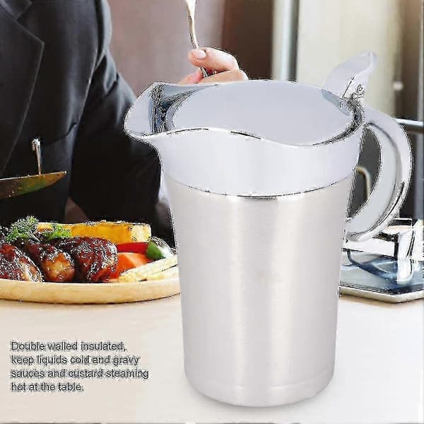 Dobbeltisoleret sovsekande med hængslet låg, ideel soveskål i rustfrit stål (750 ml)