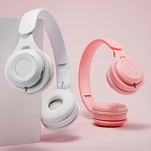 M6 Trådløst Foldbart Headset Macarons Kraftig Bas Bluetooth-kompatibelt Gaming Hovedtelefon Red