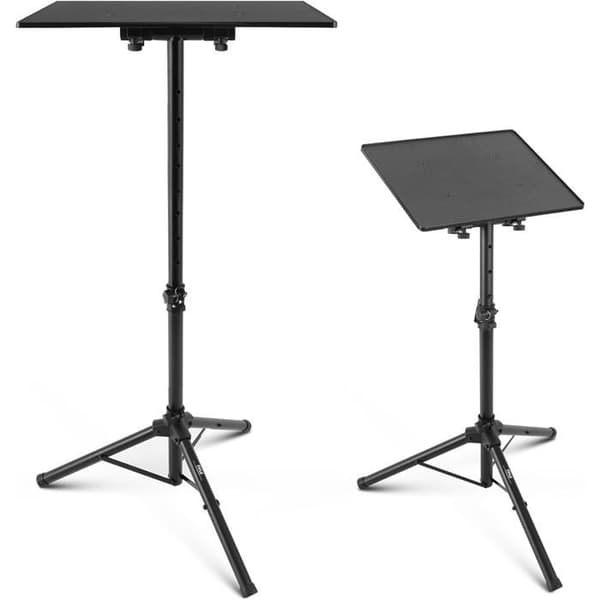Stativ for datamaskin og projektor - Justerbar 65 til 100 cm - Robust metall - Vippbar plattform