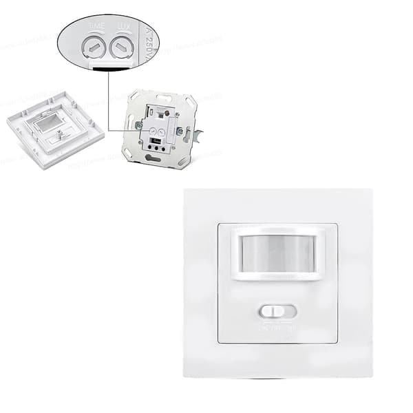 Innfelt bevegelsessensor infrarød PIR-bryter 140 hvit 110-240v LED ny