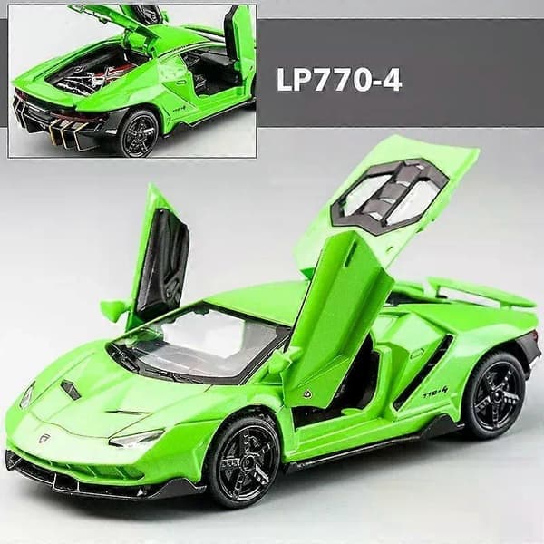 Lamborghini LP770 750 – 1:32 sportbilsmodell i legering med ljud och ljus, pull back – Grön