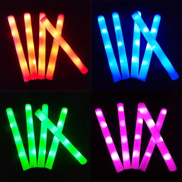 LED glødepinner, glødende skumpinner, jubelrør, mørkt lys, bursdag - X73 - Hvit White