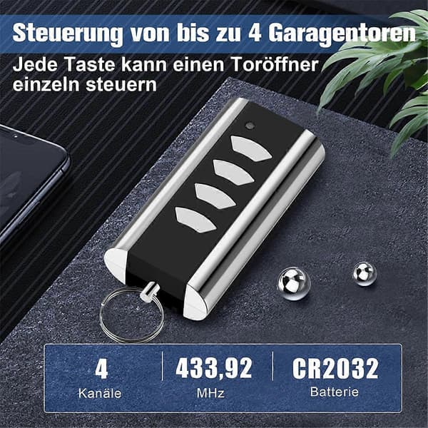 Fjernkontroll for Entrematic RCU 433-4K, RCU 433-2K, EA433 2KM, 433.92 Rolling Code Garasjefjernkontroll