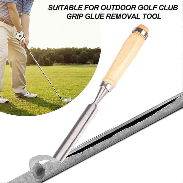 Golfkøllehåndtag Tapefjernelsespind med træhåndtag Rustfrit stål Golfgreb Tapefjerner Værktøj Multifunktionel Grafit/Stål Skaft Tapefjerner