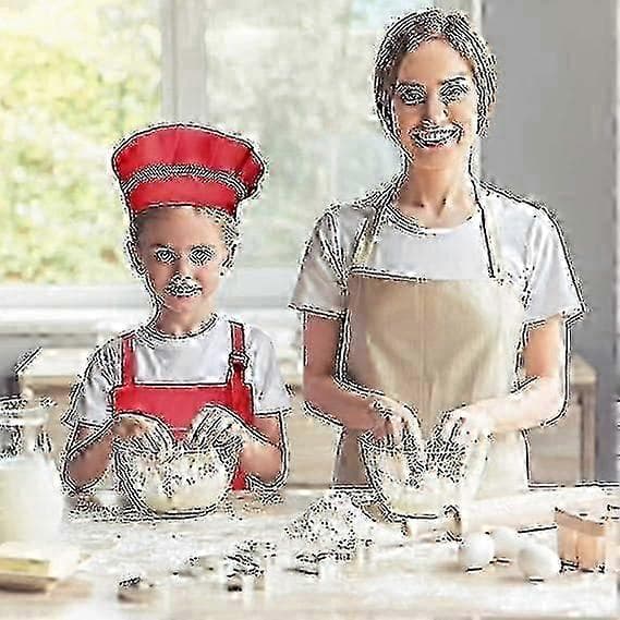 Kockmössa och justerbart förklädesset för barn med 2 fickor för bakning och matlagning - Rolig köksoutfit
