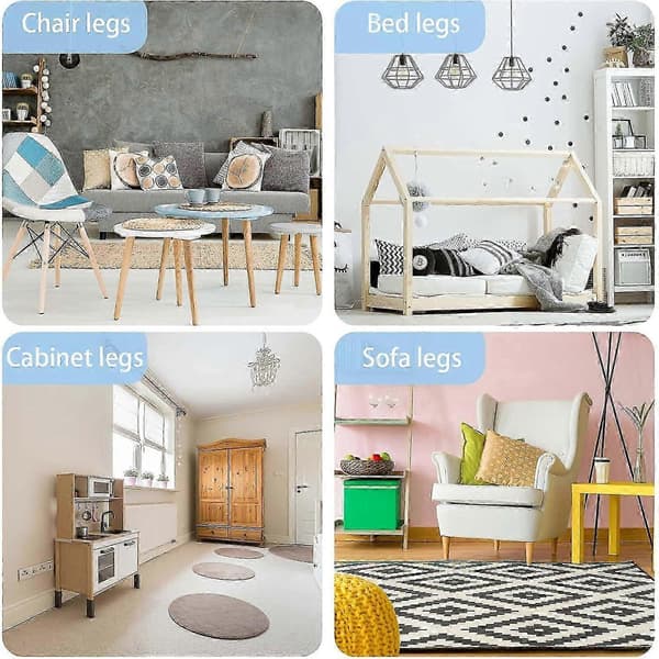 8 stykker klare gennemsigtige hjulkopper til sofaer og borde