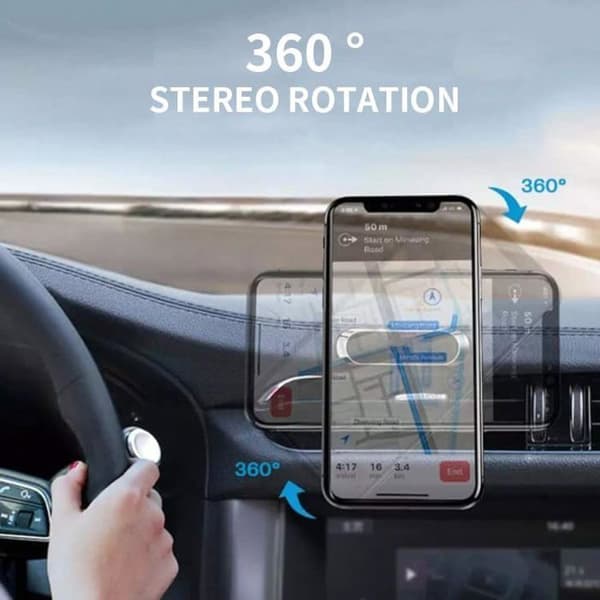 Rektangulær magnetisk bilholder til 14-tommer telefoner og tablets - Universal magnet til smartphones og GPS - Roterende