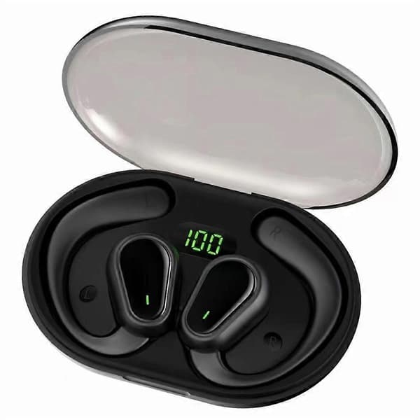 TWS Bluetooth 5.3 Stereo Hovedtelefoner Ørekrog Black