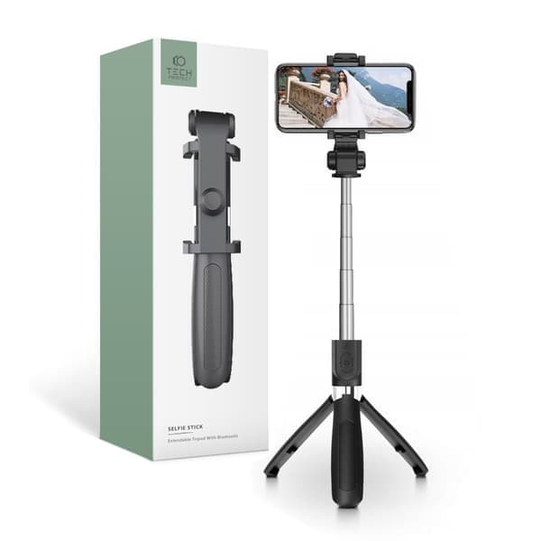 Tech-Protect Selfie Stick Stativ Trådlös Svart