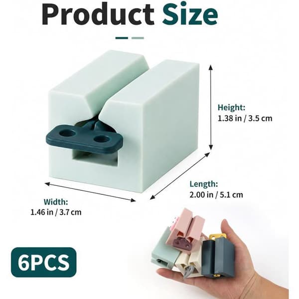 Sett med 6 tannkremklemmer - Solid ABS - Ergonomisk rulle mekanisme - Baderomsbesparelse og oppbevaring - Håndtak