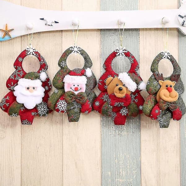 4 stykker julepynt og juletræspynt