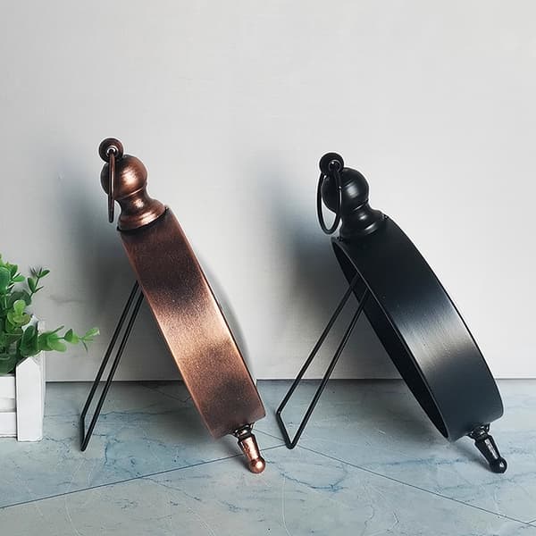 Bordsklocka 20 cm, Retro Analog Batteridriven Metallbordsklocka för Vardagsrumsdekor Hylla (Brun)