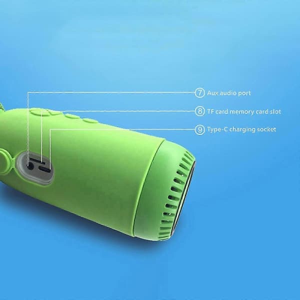 Trådløs mikrofon for sanginnspilling Håndholdte BT-mikrofoner USB Barnas Karaoke Blå Blue