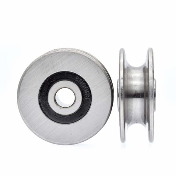 Kuglehjul i rustfrit stål - 1 stk. - 8 mm U-rille - 250 kg bæreevne - Industriel løft - 40x13mm