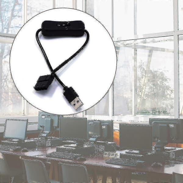 5V USB til 3 / 4-pinners PC-vifte strømadapterkabel med bryter 1 til 1 vei
