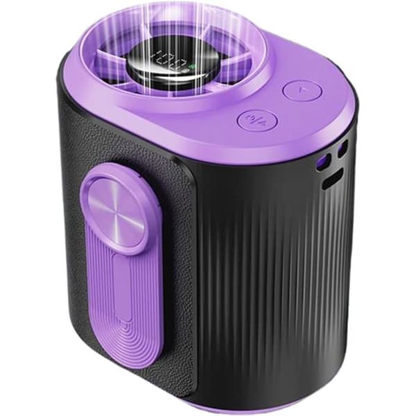 Taljeventilator, genopladelig bærbar ventilator, 100 niveauer, med LED-display