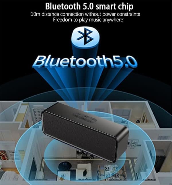 Bluetooth-høyttaler, bærbar trådløs høyttaler Bluetooth 5.0