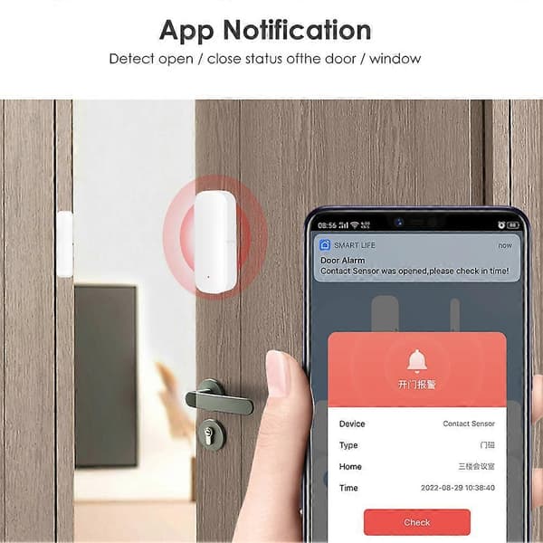 Wifi Smart Dörr Fönster Sensor Larm Detektor Säkerhet Alexa Google