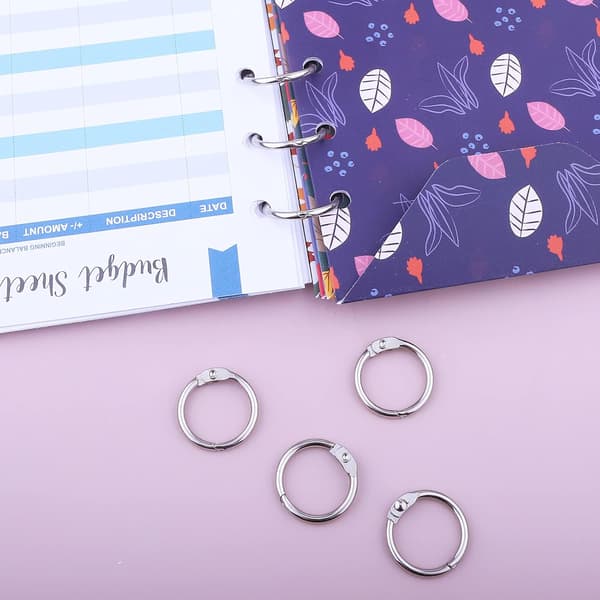 100 stk. ringbindsringe, løse bladbindsringe, bogringe, metalbindsringe til papirer, flashkort, indekskort, ringbind, kontor, skole 0.75 Inch/19mm