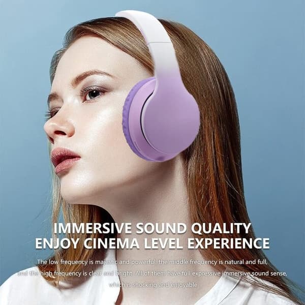 Bluetooth-hodetelefoner over øret, trådløse Bluetooth-hodetelefoner for barn med mikrofon, sammenleggbart trådløst/kablet stereoheadset, hodetelefoner for gutter og jenter