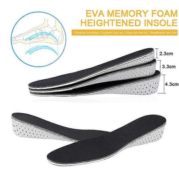 Skoindlæg / Bliv højere - Såler - 2cm, 3cm, 4cm Sort 3cm