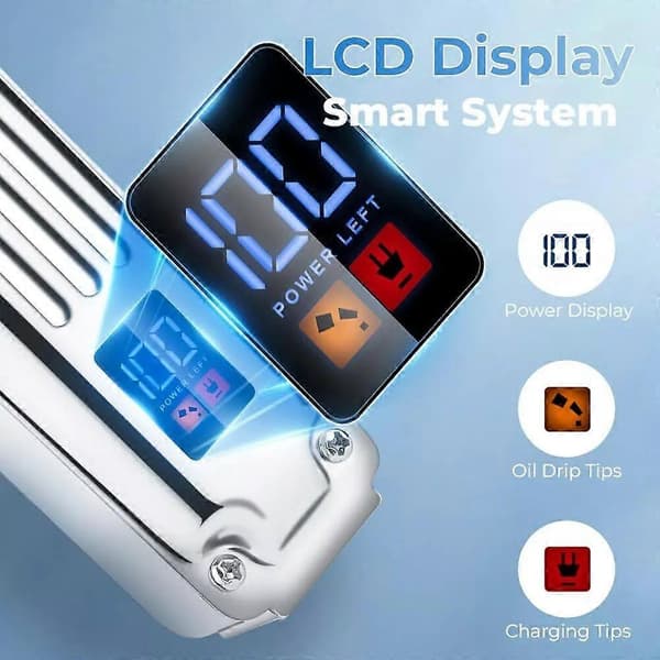 LCD digital display hårklippare, professionella hårklippare för män Gold