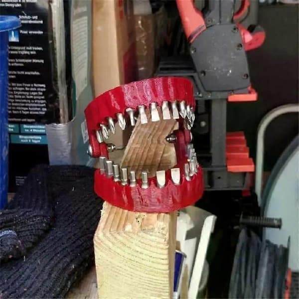 Screwdriver Bit Sjov Plast Hjem Indretning Tandprotese Borebit Holder Med 28 Bits Bit Adapter Tænder Model Design Style A