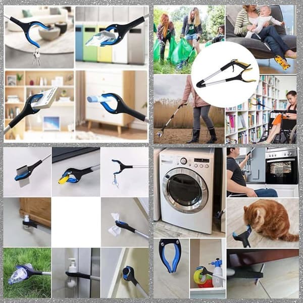 Sammenfoldelig magnetisk bladopsamler med langt, robust håndtag - Haveaffaldsopsamler - 1 stk.