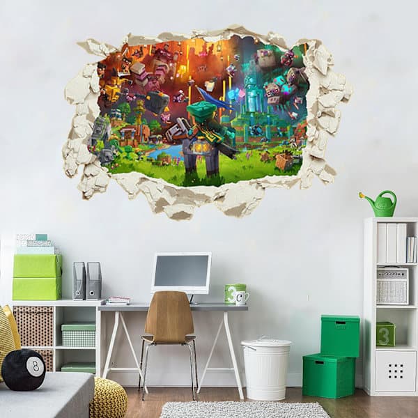 Minecraft Veggdekor Stue Barnerom Dekorasjon PVC Dekaler