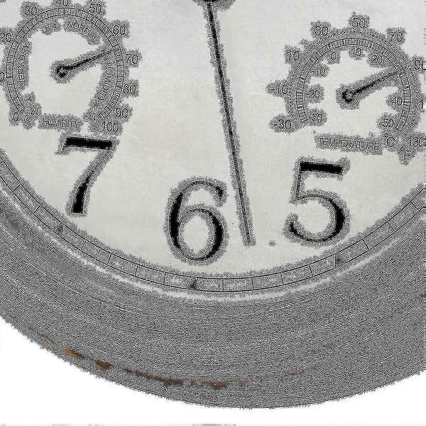 12 tommer vægur, retro vandtæt ur med displaytermometer og hygrometer, støjfri ur til