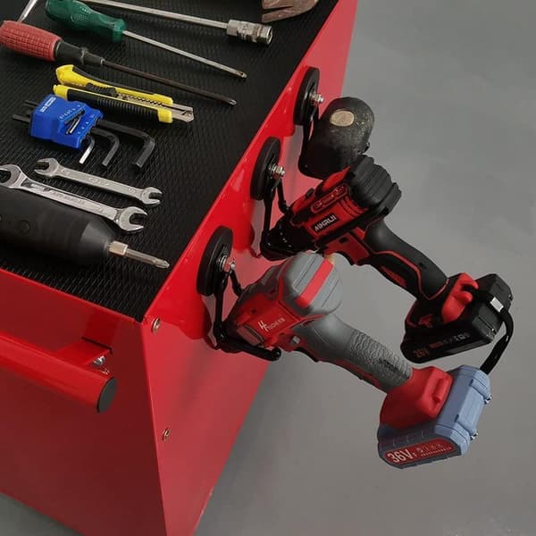 Svart - Magnetiska Garagekrokar, 2-pack, Magnetiska Förvaringsverktygshållare