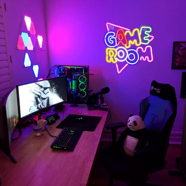 Neonskyltar för spelrum, LED-neonljus för väggdekor, USB-driven neonskylt i akryl, för sovrum, spelrum, festdekor, pojkpresent