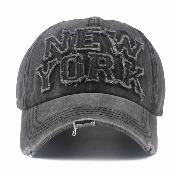 Broderte baseballcaps med slitte hull, falmede hatter GRÅ grå grey