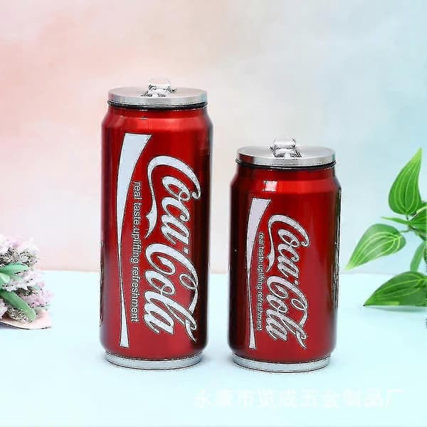 350 ml 500 ml rustfrit stål udendørs bilisoleret sugerør Cola dåseflaske kop Red 500ML