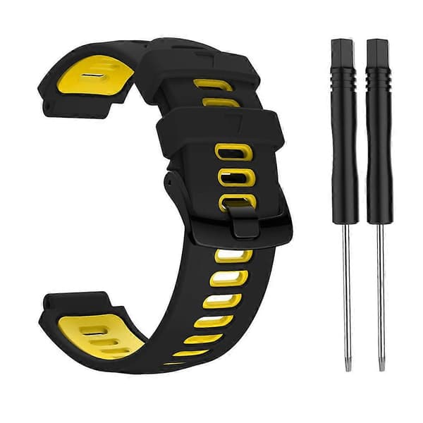 Erstatningssilikonrem med stålspenne for Garmin- Forerunner 735xt/220/230/235 2