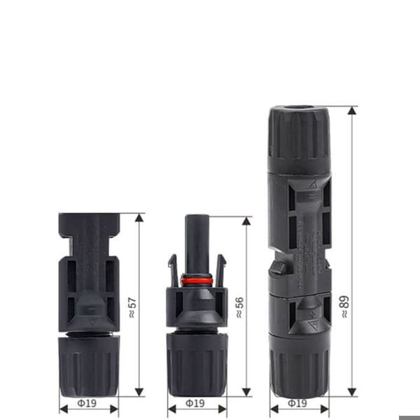 5-pack MC4 solcellskontakter, hane/hona-kontaktmontering, 1000V 30A
