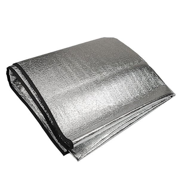 Vandtæt aluminium picnic tæppe, foldbart, dobbeltsidet folie sovepose til camping (200 x 150 cm)