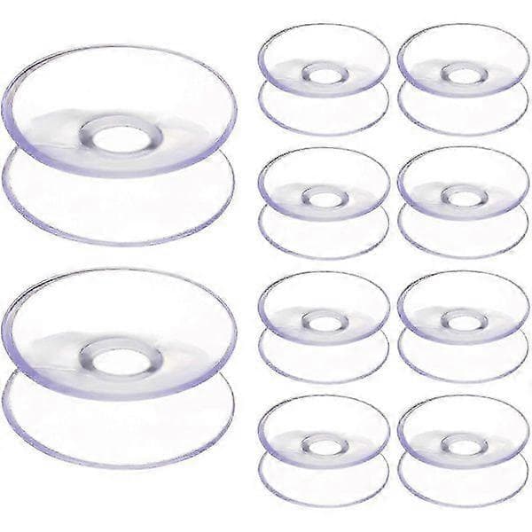 10 stk. 30 mm dobbeltsidede sugekopper til glasplast