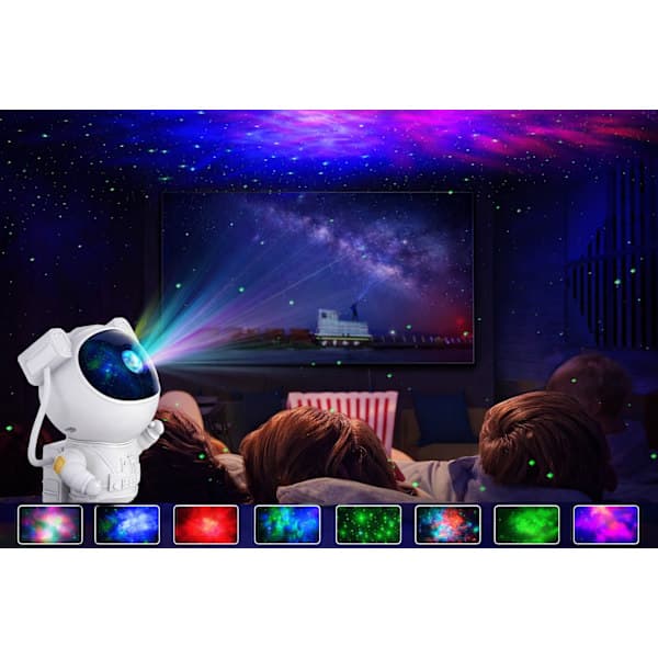 Natlampe - Stjerneprojektor med LED-lampe - Astronaut